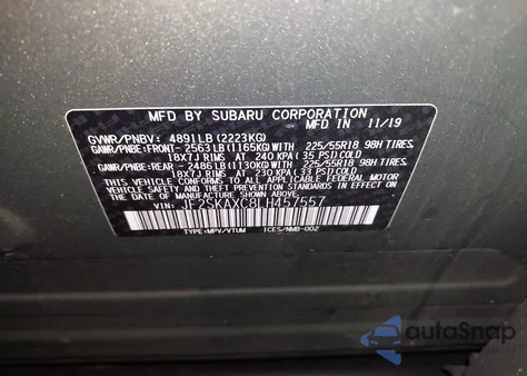 2020 Subaru Forester Touring from USA, damaged, VIN JF2SKAXC8LH457557